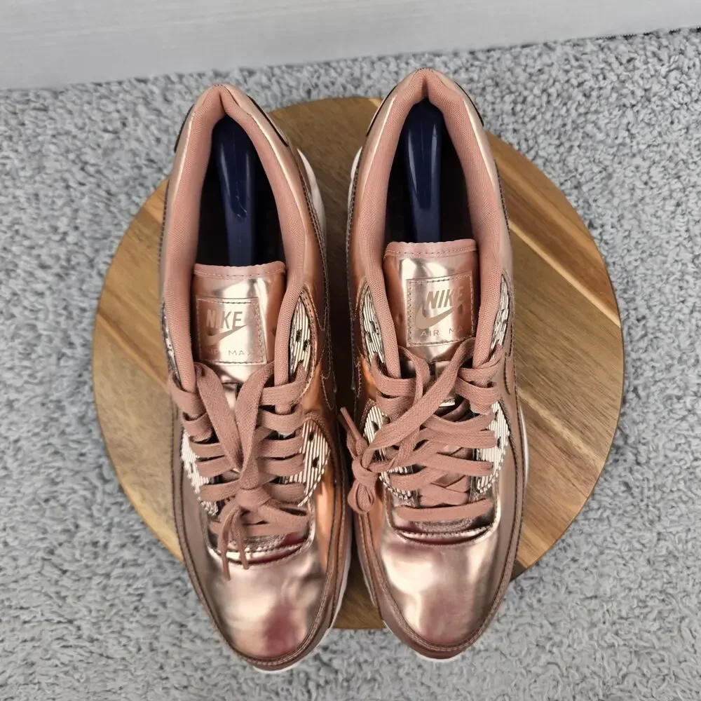 Nike Women 13.5 Air Max 90 SP Metallic Pack Rose Gold Daily Sneaker CQ6639-600